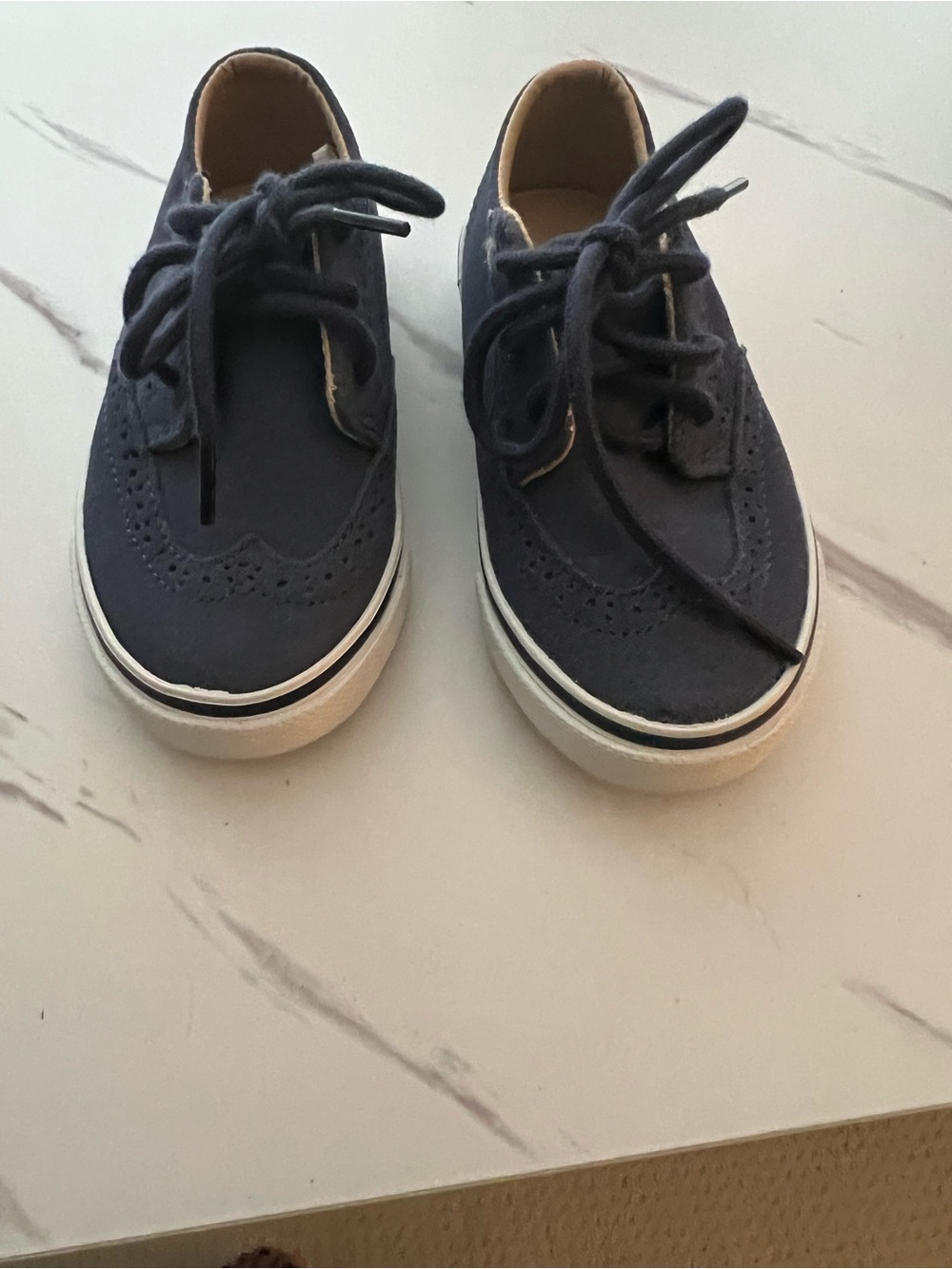 Janie and Jack Navy Lace-Up Kids Sneakers